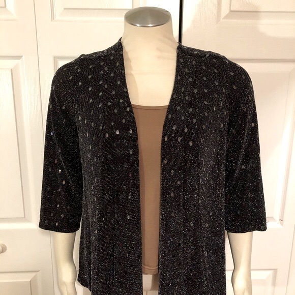 Sequins Open front Cardigan Size 14/16 - Picture 3 of 13